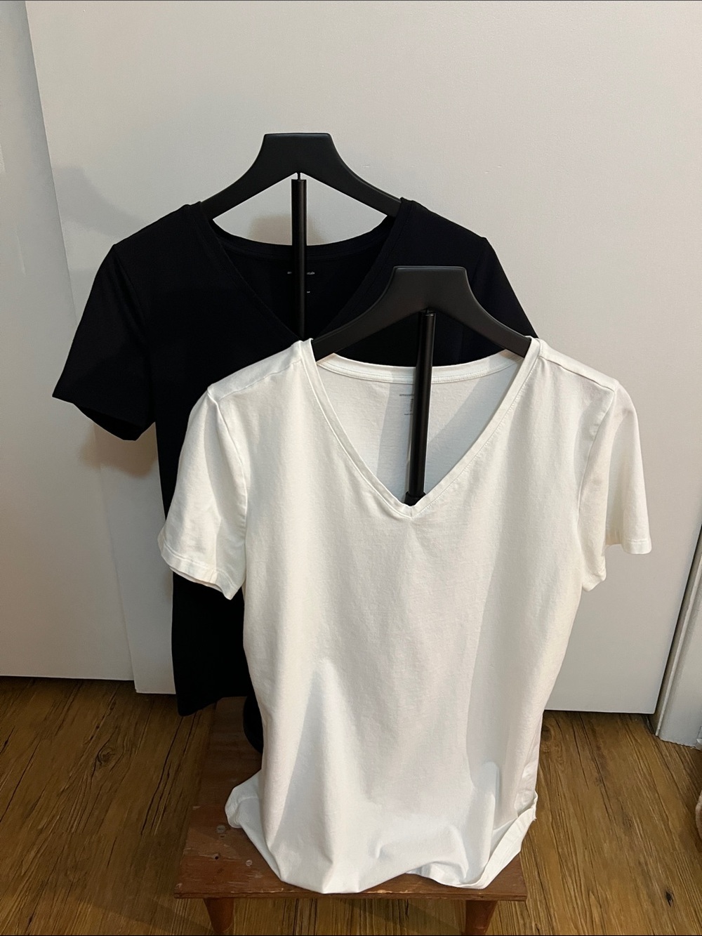 Women’s Classic V-Neck Cotton Tee - White and Black Amazon Essentials